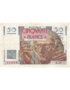 FRANCE - 50 FRANCS LE VERRIER 02/05/1946 - SÉRIE E.18 - TTB+