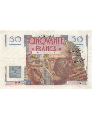 FRANCE - 50 FRANCS LE VERRIER 02/05/1946 - SÉRIE E.18 - TTB+