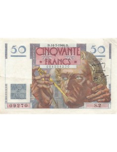 FRANCE - 50 FRANCS LE VERRIER 14/03/1946 - SÉRIE S.2 - TTB+ 2