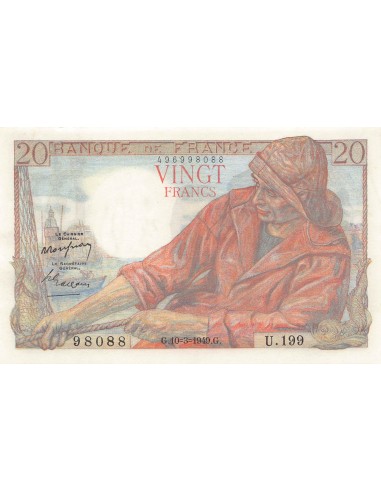 FRANCE, PÊCHEUR - 20 FRANCS 10/03/1949 - SÉRIE U.199 - SUP+