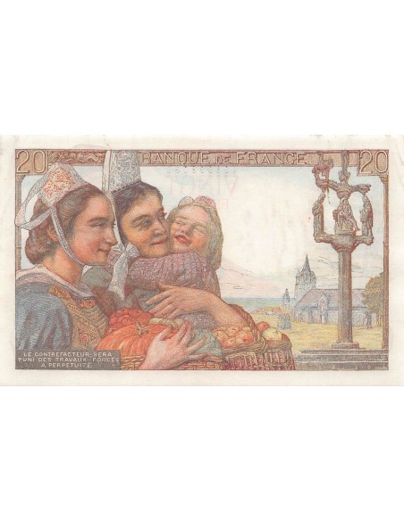 FRANCE, PÊCHEUR - 20 FRANCS 10/03/1949 - SÉRIE U.199 - SUP+