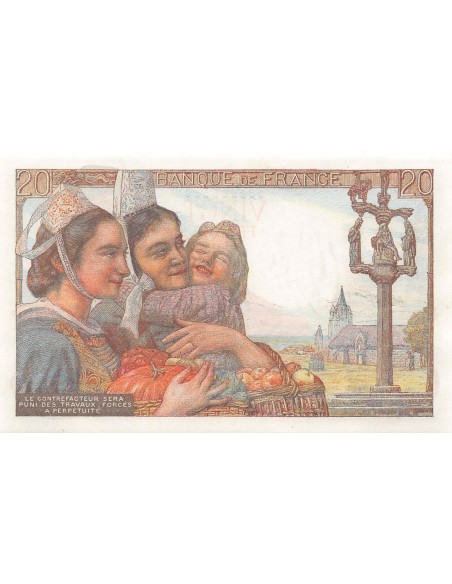 FRANCE, PÊCHEUR - 20 FRANCS 10/03/1949 - SÉRIE O.202 - PSUP