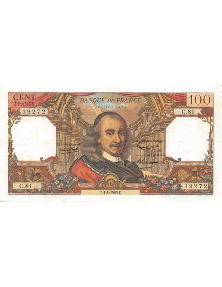FRANCE, CORNEILLE - 100 FRANCS 01/04/1965 - SÉRIE C.81 - TTB+