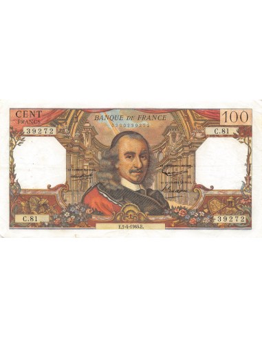 FRANCE, CORNEILLE - 100 FRANCS 01/04/1965 - SÉRIE C.81 - TTB+