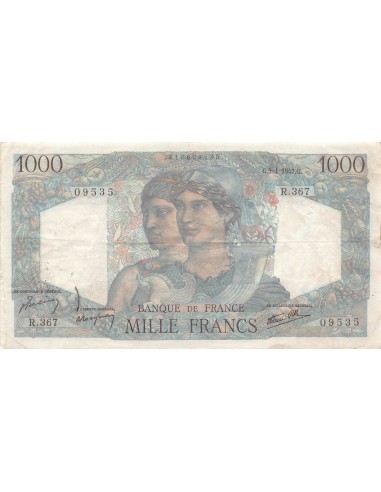 FRANCE, MINERVE ET HERCULE - 1000 FRANCS 09/01/1947 - SERIE R.367 - PTTB