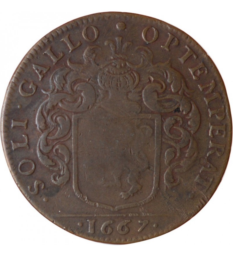 MAIRE DE NANTES - FRANCOIS LORIDO, SIEUR DU MESNIL JETON CUIVRE 1667