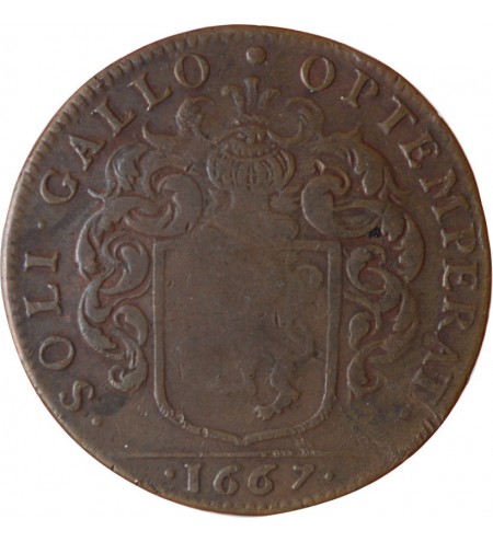 MAIRE DE NANTES - FRANCOIS LORIDO, SIEUR DU MESNIL JETON CUIVRE 1667