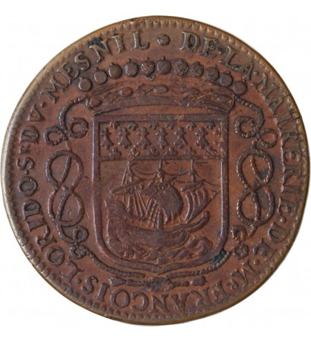 MAIRE DE NANTES - FRANCOIS LORIDO, SIEUR DU MESNIL JETON CUIVRE 1667