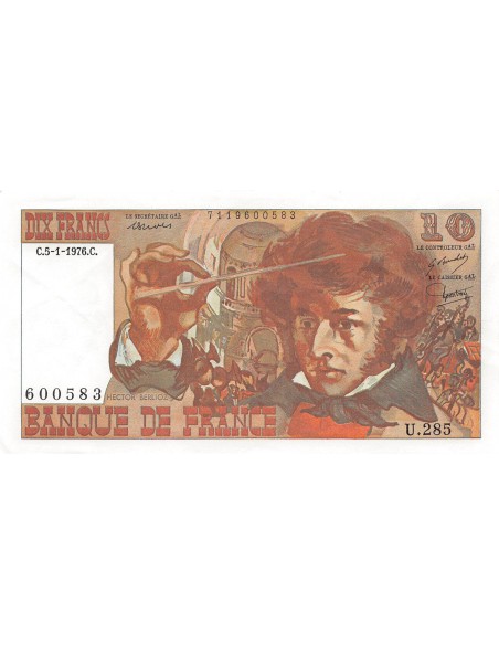 FRANCE, BERLIOZ - 10 FRANCS 05/01/1976 - SÉRIE U.285 - SUP