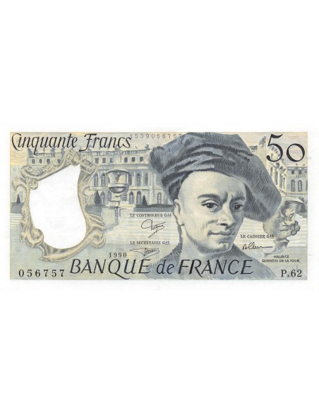 FRANCE, QUENTIN DE LA TOUR - 50 FRANCS 1990 - SERIE P.62 - SUP+