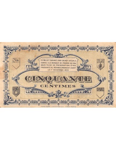 CHAMBRE DE COMMERCE, LONS-LE-SAUNIER - 50 CENTIMES 1920