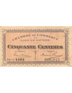 CHAMBRE DE COMMERCE, LONS-LE-SAUNIER - 50 CENTIMES 1920 2