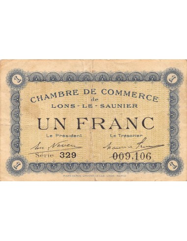 CHAMBRE DE COMMERCE, LONS-LE-SAUNIER - 1 FRANC 1920
