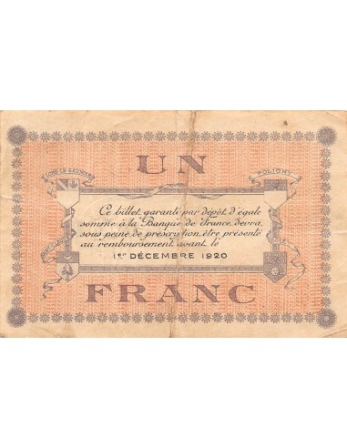 CHAMBRE DE COMMERCE, LONS-LE-SAUNIER - 1 FRANC 1920