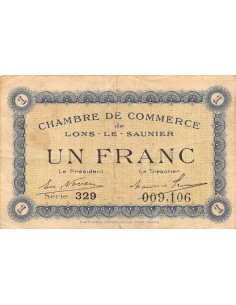 CHAMBRE DE COMMERCE, LONS-LE-SAUNIER - 1 FRANC 1920 2