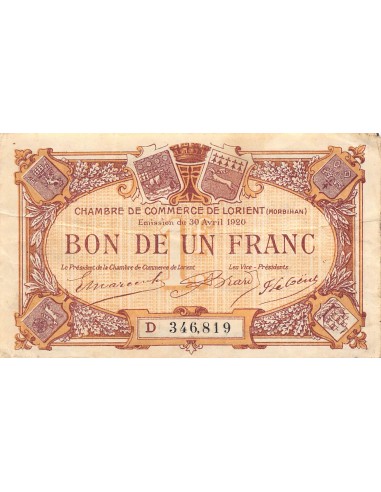 CHAMBRE DE COMMERCE, LORIENT - 1 FRANC 1920