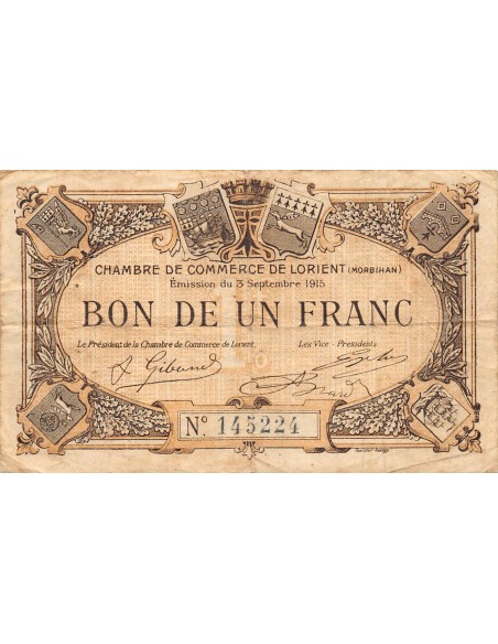 CHAMBRE DE COMMERCE, LORIENT - 1 FRANC 1920