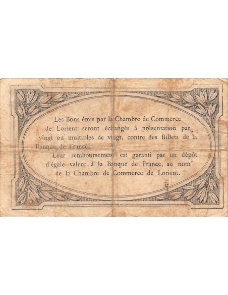 CHAMBRE DE COMMERCE, LORIENT - 1 FRANC 1920