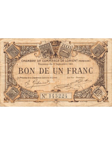 CHAMBRE DE COMMERCE, LORIENT - 1 FRANC 1920