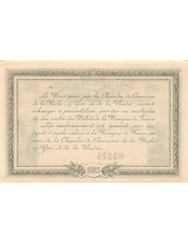 CHAMBRE DE COMMERCE, LA ROCHE SUR YON - 2 FRANCS 1915