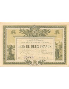 CHAMBRE DE COMMERCE, LA ROCHE SUR YON - 2 FRANCS 1915 2