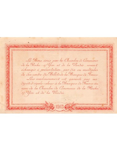 CHAMBRE DE COMMERCE, LA ROCHE SUR YON - 1 FRANC 1915