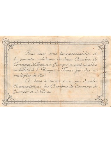 CHAMBRE DE COMMERCE, QUIMPER ET BREST - 1 FRANC 1915