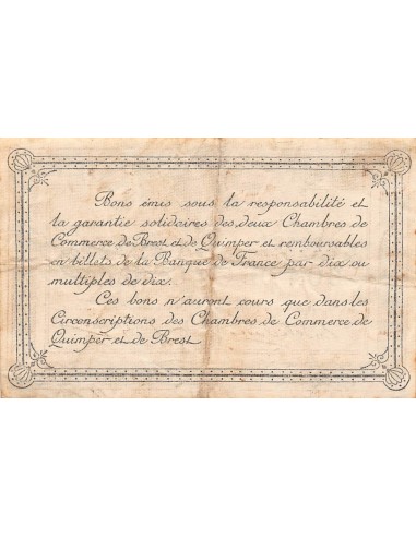CHAMBRE DE COMMERCE, QUIMPER ET BREST - 50 CENTIMES 1915
