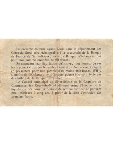 CHAMBRE DE COMMERCE, CÔTES DU NORD - 1 FRANC