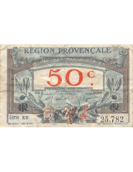 CHAMBRE DE COMMERCE, REGION PROVENCALE - 50 CENTIMES 1922
