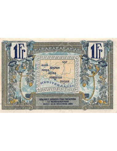 CHAMBRE DE COMMERCE, REGION PROVENCALE - 1 FRANC 1922