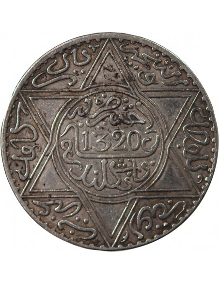 MAROC, ABDELAZIZ - 10 DIRHAMS ARGENT 1320 (1903)