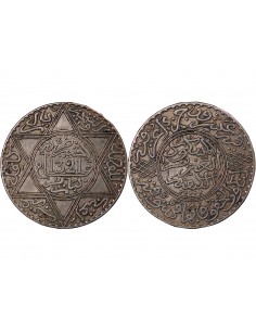 MAROC, ABDELAZIZ- 10 DIRHAMS ARGENT 1321 (1903) 2