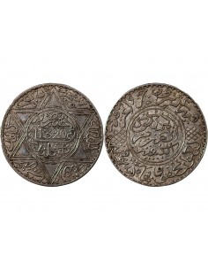 MAROC, ABDELAZIZ - 10 DIRHAMS ARGENT 1320 (1903) 2