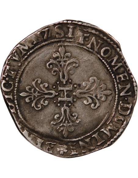 HENRI III - FRANC AU COL PLAT 1577 T NANTES - R5