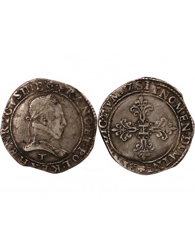 HENRI III - FRANC AU COL PLAT 1577 T NANTES - R5