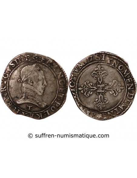 HENRI III - FRANC AU COL PLAT 1577 T NANTES - R5