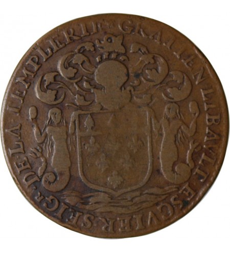 MAIRE DE NANTES - GRATIEN LIBAULT, SIEUR DE LA TEMPLERIE JETON CUIVRE 1671