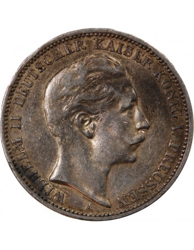 ALLEMAGNE, PRUSSE, WILHELM II - 3 MARK ARGENT 1910 A BERLIN