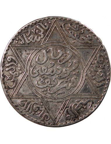MAROC, YOUSSEF - 10 DIRHAMS ARGENT 1331 (1913)