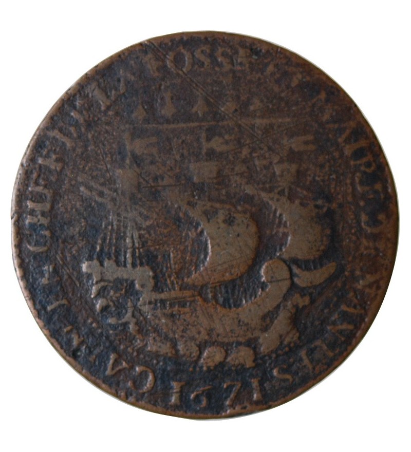 MAIRE DE NANTES - GRATIEN LIBAULT, SIEUR DE LA TEMPLERIE JETON CUIVRE 1671