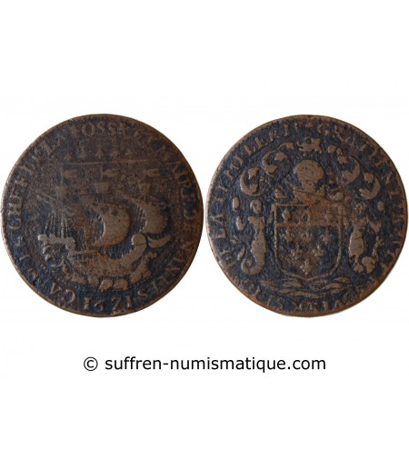MAIRE DE NANTES - GRATIEN LIBAULT, SIEUR DE LA TEMPLERIE JETON CUIVRE 1671