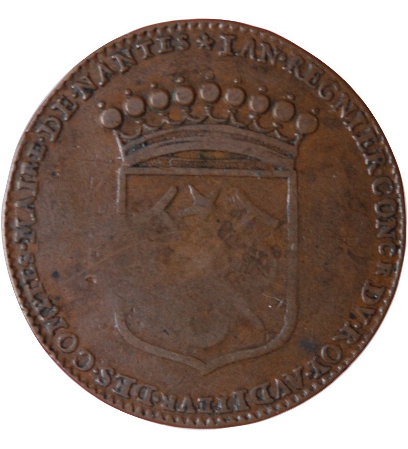 MAIRE DE NANTES - JEAN REGNIER, SIEUR DE LA SOUCHAIS JETON CUIVRE 1674