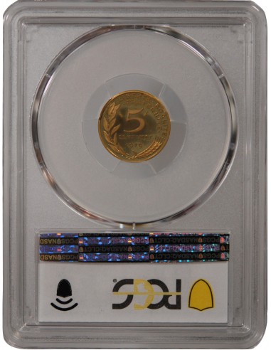 LAGRIFFOUL - 5 CENTIMES OR 1979 PIEFORT - PROOF SP68