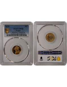 LAGRIFFOUL - 5 CENTIMES OR 1979 PIEFORT - PROOF SP68 2