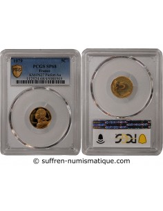 LAGRIFFOUL - 5 CENTIMES OR 1979 PIEFORT - PROOF SP68