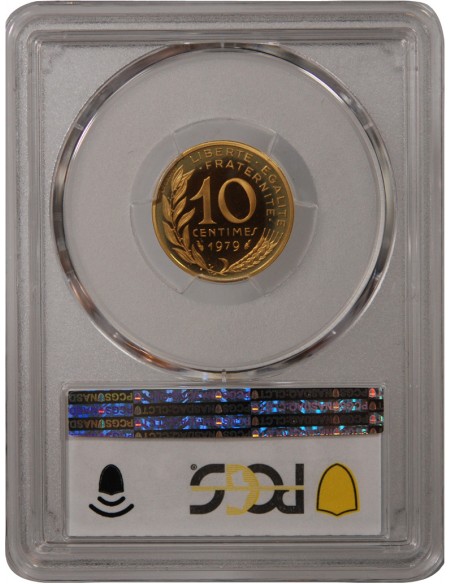 LAGRIFFOUL - 10 CENTIMES OR 1979 PIEFORT - PROOF SP67