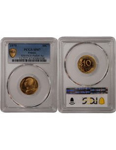 LAGRIFFOUL - 10 CENTIMES OR 1979 PIEFORT - PROOF SP67 2