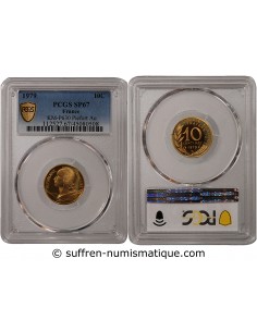 LAGRIFFOUL - 10 CENTIMES OR 1979 PIEFORT - PROOF SP67