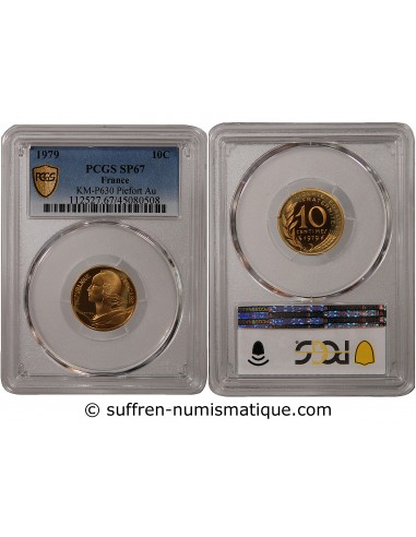 LAGRIFFOUL - 10 CENTIMES OR 1979 PIEFORT - PROOF SP67